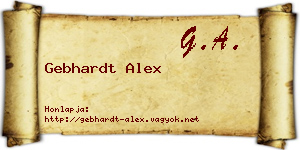 Gebhardt Alex névjegykártya
